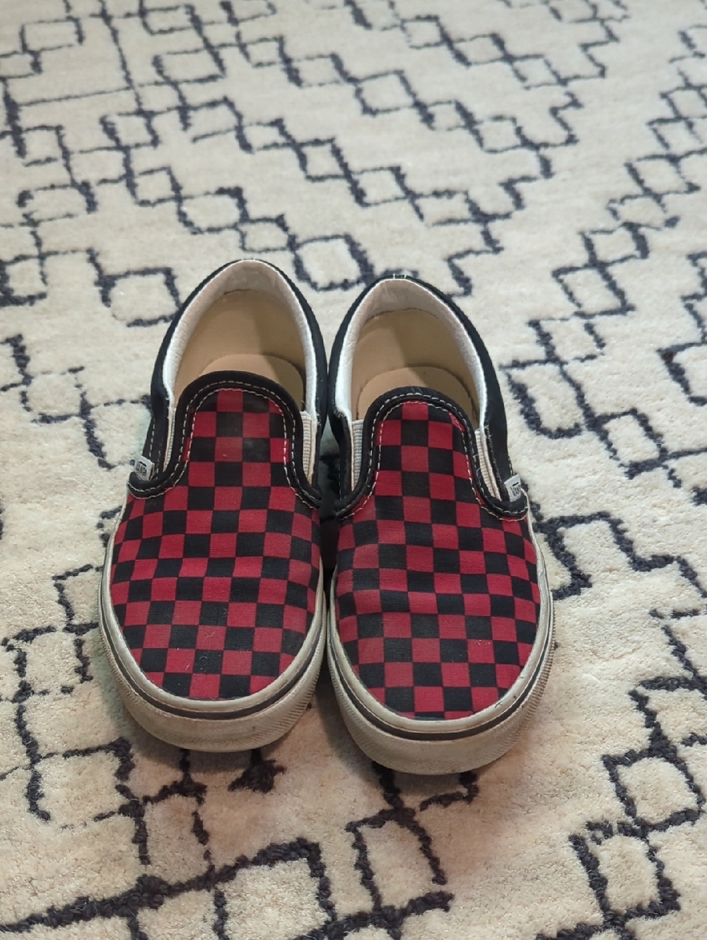 Vans BMX Shoes Red & Black Checker Slip-On Sneakers
